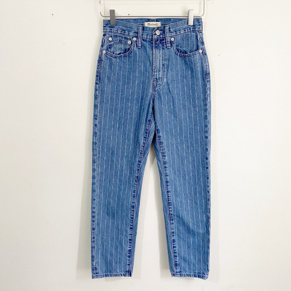 Madewell The Perfect Vintage Crop Hi-rise Jeans Pinstripe edition size 24